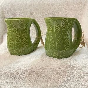 ✨🆕🍃☕️OPPORTUNITIES EMBOSSED LEAF COZY MUGS SET☕️🍃